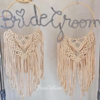 Makramee Stuhlbehang Mr&Mr Mrs&Mrs Bride Groom Stuhlschild Husse Nordrhein-Westfalen - Moers Vorschau