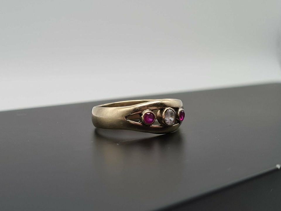 Goldring 585 Gold 14 Karat Ring mit zwei Rubinen in Neumünster
