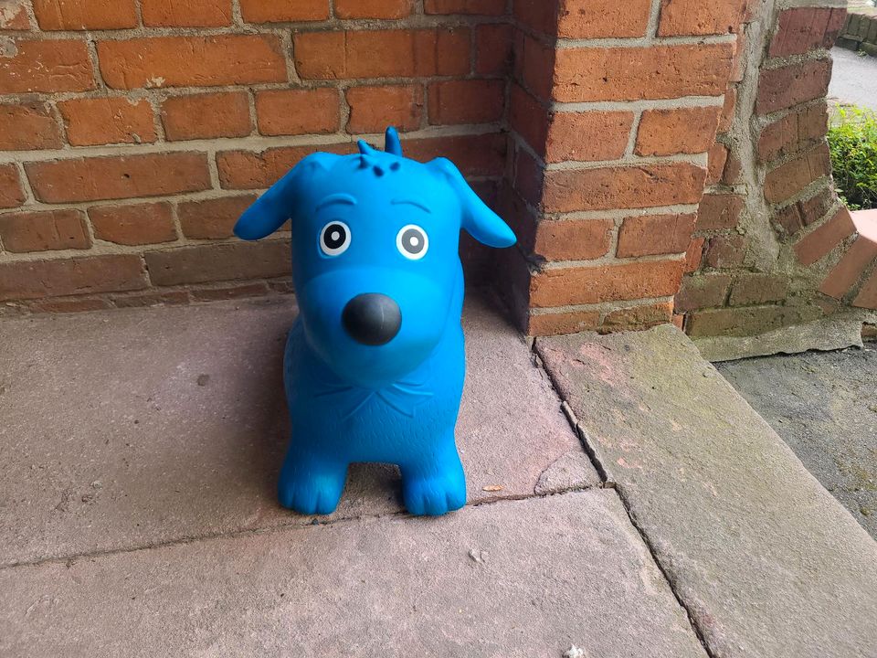 blauer Hüpfhund in Berlin