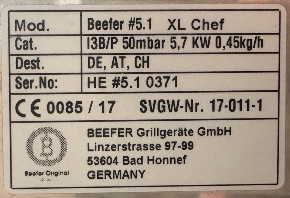 Original Chef XL BEEFER 800 Grad in Duisburg