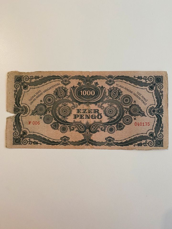 Ungarische Banknoten - Ezer Pengő, 1945 in Billerbeck