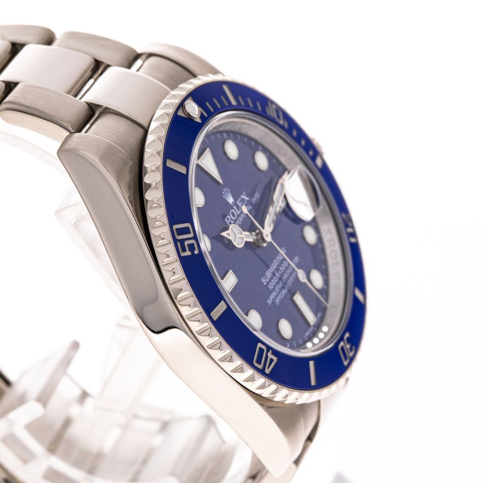 Rolex Submariner Date 40 Smurf Blau Weiß Gold 116619LB Full Set in Hannover