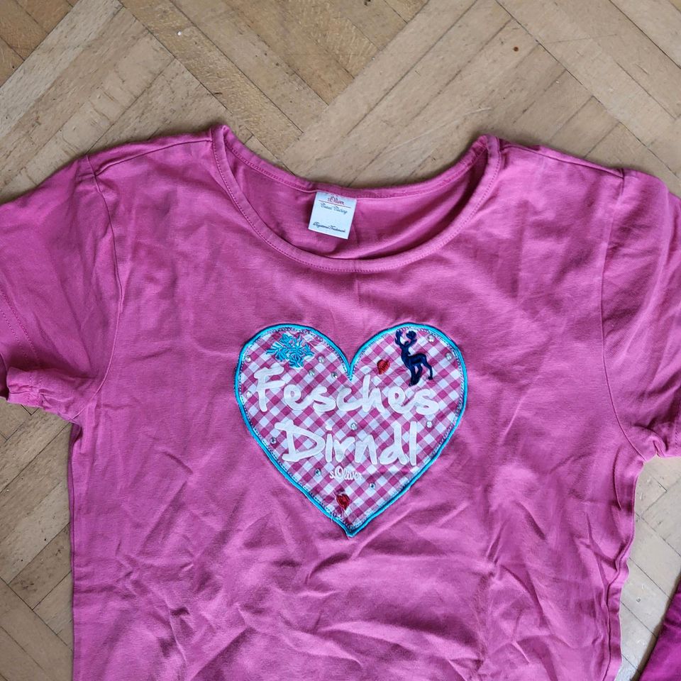 2x S. Oliver T-Shirt Gr. 152 Mädchen Dirndl aufgebrezelt Wiesn in Pfinztal