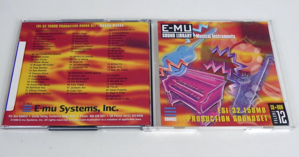 E-MU Sampler Sound sampling 2x CD ROM Vol.12 Production Soundset in Oldenburg