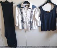 BIBA Outfit 3tlg: Hose Bluse Top Business blau-weiß chic Gr. M Rheinland-Pfalz - Haßloch Vorschau