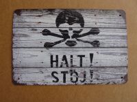 HALT! STOJ! – betreten verboten - Blechschild, Nordrhein-Westfalen - Leverkusen Vorschau