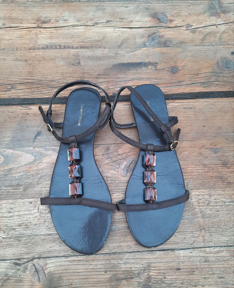 Geox Respira/H&M flache Sommer Sandalen  schwarz/braun Gr.39 in Drensteinfurt