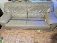 Sofa Couch 2 Sitzer 2,5 Sitzer beige Leder Nordrhein-Westfalen - Odenthal Vorschau