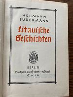 Litauische Geschichten von Herbert Sudermann Ausgabe von 1917 Niedersachsen - Cuxhaven Vorschau