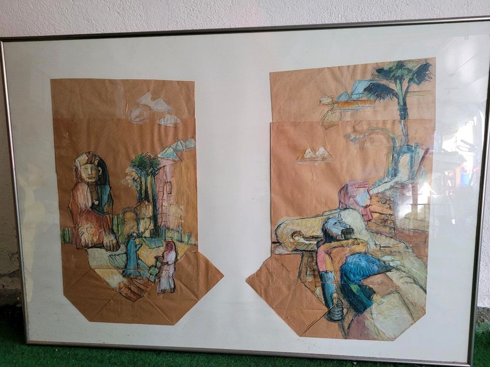 Zeichnung Bild Gemälde Berber Ägypten Pharao XXL Bilderrahmen in Frankfurt am Main