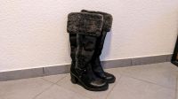 Stiefel 39 schwarz grau Kunstleder Stoff Kunstfell Fellstiefel Schleswig-Holstein - Molfsee Vorschau