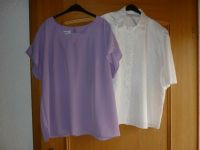 Bluse 2x Damenblusen Kurzarm Shirt Gr.52 Damen Set weiß lila TOP Bayern - Hofkirchen Vorschau