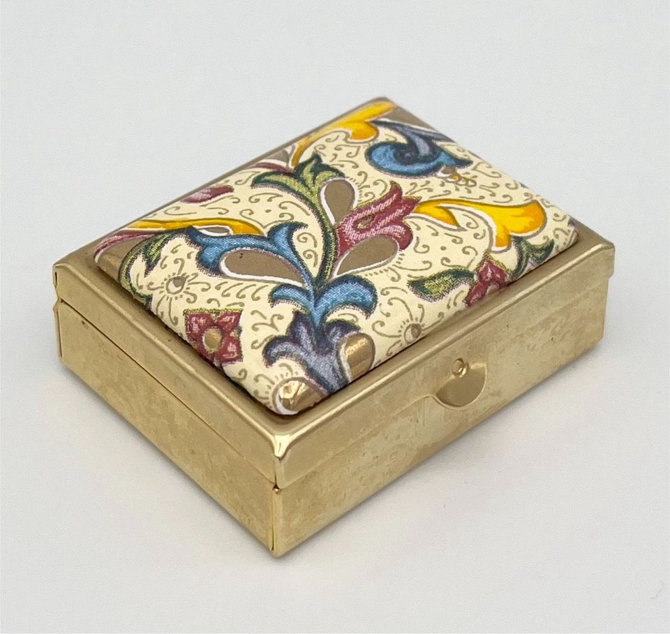 Vintage Pillendose Schmuckbox Paisley Muster Floral Schatulle in Schwerin