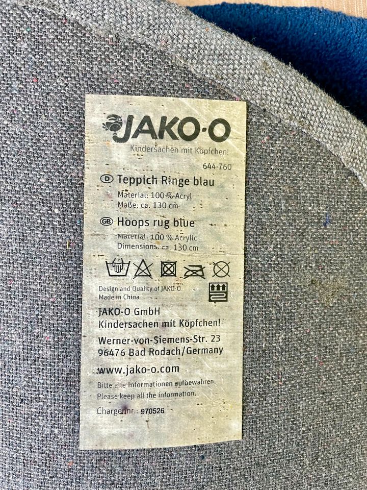 Jako-o Teppich Rund Ringe blau 130 cm in Geldern