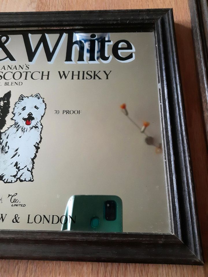 Vintage Barspiegel Scotch Whisky Black& White in Nortorf