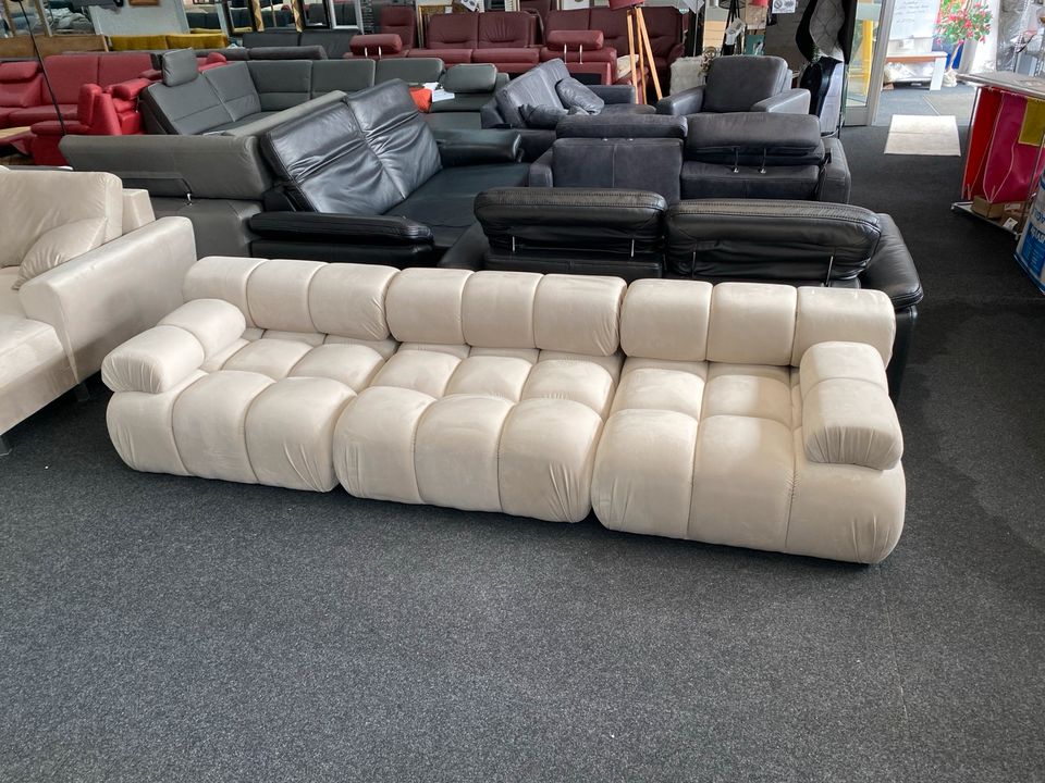 Sofa Ecksofa Sessel Modular Samt hell beige Möbel UVP 1399€ in Alsfeld