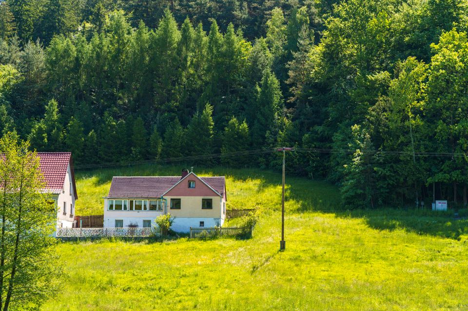 Wohnen in (fast) Alleinlage mit 1 Hektar Wald & Wiese - Naturnahes Einfamilienhaus zur Sanierung in Pössneck
