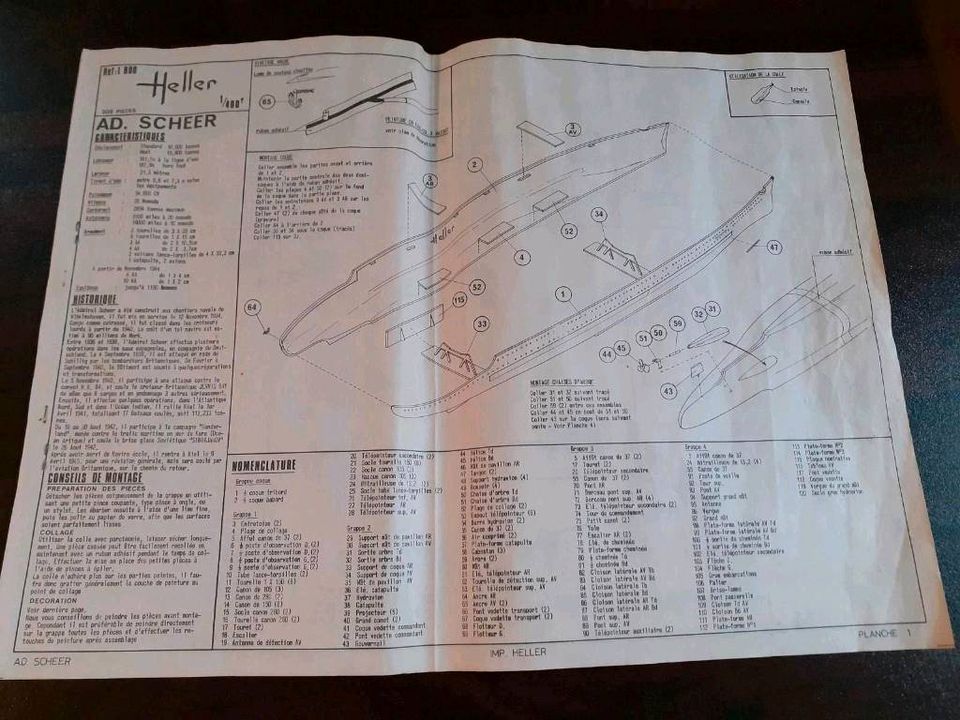 Bauanleitung HELLER Admiral Scheer Montageanleitung Panzerschiff in Dresden