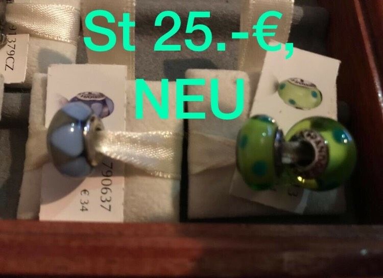 ‼️NEU‼️5 Original Pandora Boxen Ring Ohrstecker Kette weiß Charm in Haren (Ems)