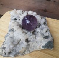 Zimmerbrunnen Quellstein APOPHYLLIT + Amethystkugel Edelstein Hessen - Lich Vorschau