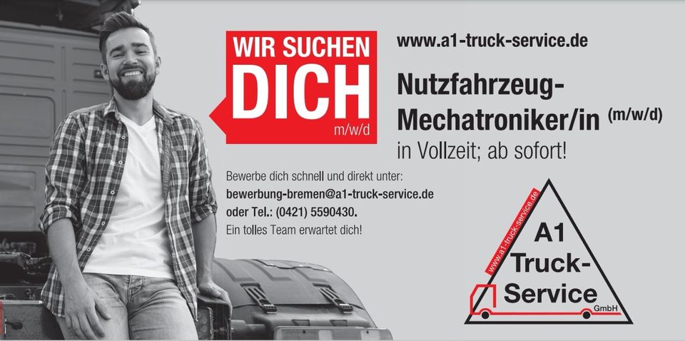 Ausbildung: KFZ- Mechatroniker (m/w/d) Nutzfahrzeugtechnik in Bremen