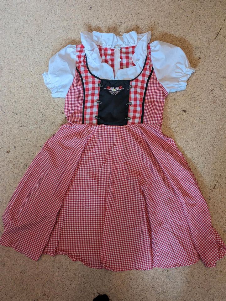 NEU Dirndl Oktoberfest rot weiß Bluse Schürze Gr. M/L 38/40 in Rödinghausen