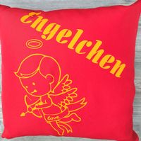 Kissenbezug 40 x 40cm rot mit Druck beidseitig Engel- Teufelchen Niedersachsen - Weyhe Vorschau