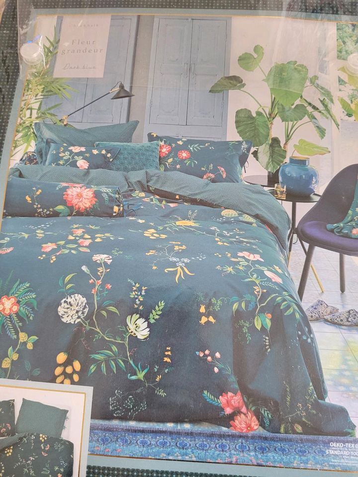 NEU Pip Studio Bettwäsche 155x220 cm Fleur Grandeur dark blue in Wetschen