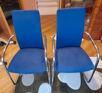 2 sehr schöne Stühle - blauer Bezug - Gestell chrom Baden-Württemberg - Achern Vorschau