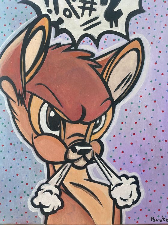 BRUTO (1970) - Furious Bambi / Acryl Bild, Pop Art, Kunstwerk in Horstmar