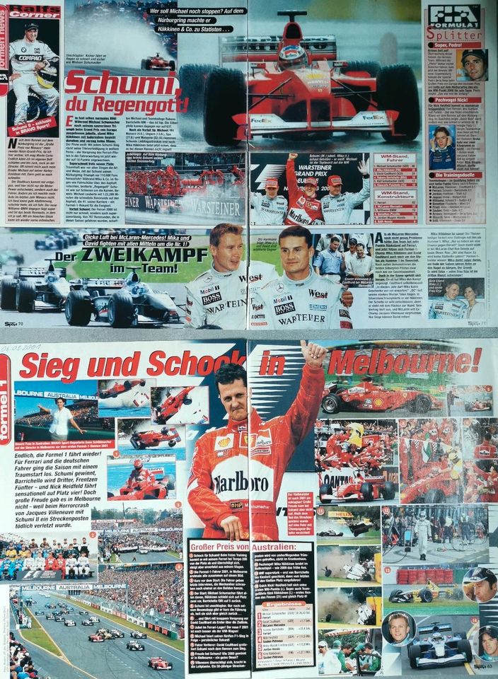 Michael Schumacher Formel 1 Berichte Ferrari Benetton 90er 2000er in Hanau