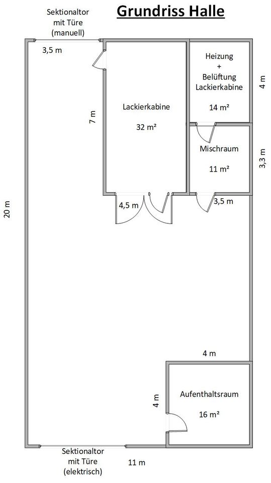 Lackiererei, Halle auf großem Grundstück, Gewerbe, Mischgebiet in Speichersdorf