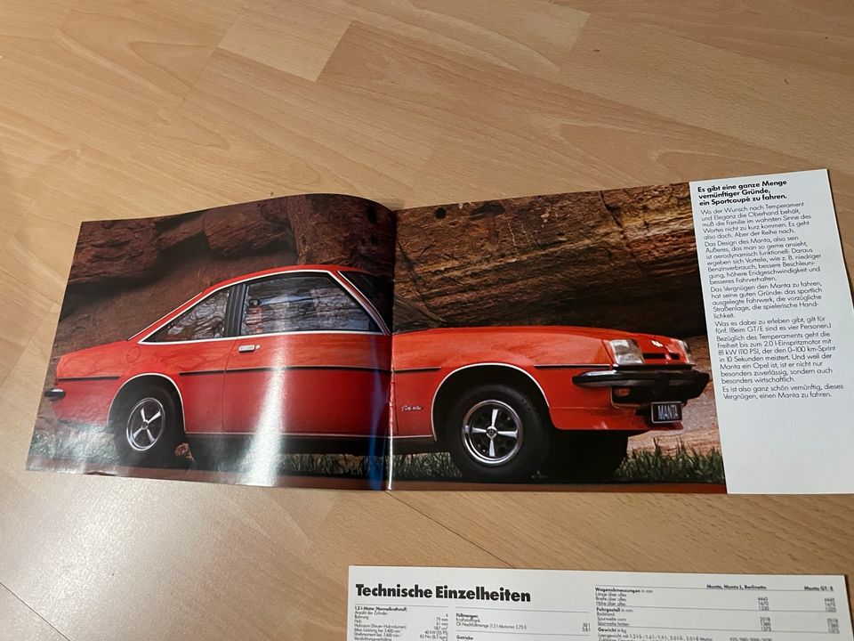 Opel Manta B Prospekt Broschüre in Großheubach