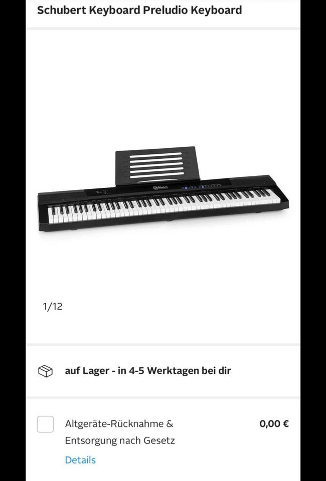 Schubert Keyboard Preludio in Kiel