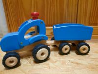 Goki Holz Traktor mit Anhänger, blau Rheinland-Pfalz - Ludwigshöhe Rheinhessen Vorschau