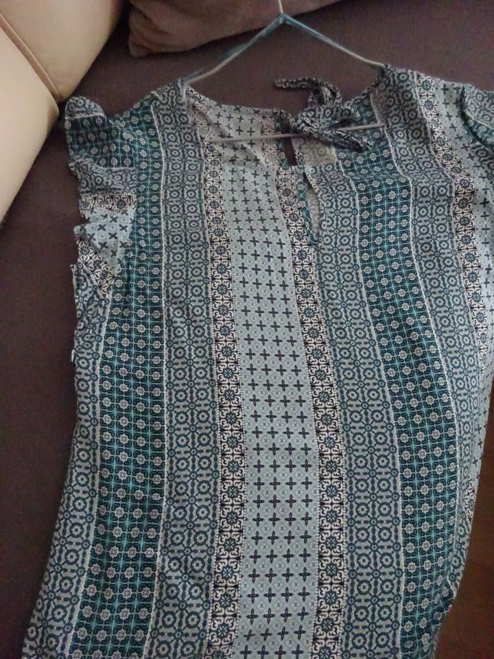 Yessica Bluse Shirt Tunika kurzarm Viskose Grün Mint Gr. 40 in Leichlingen