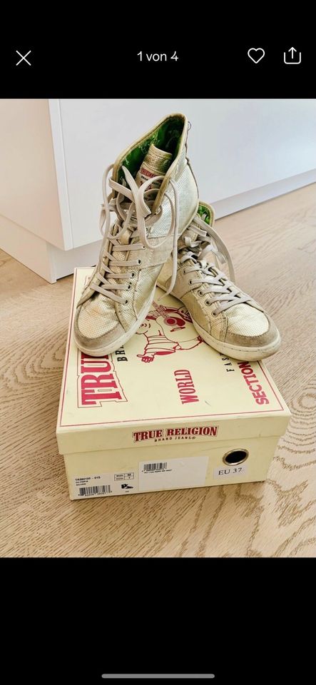 Original True Religion Sneakers Gr. 37 metallic Echtleder in München