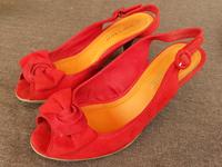 Sandaletten Peeptoe Gr.40 Marco Tozzi rot - guter Zustand! Nordrhein-Westfalen - Wesel Vorschau
