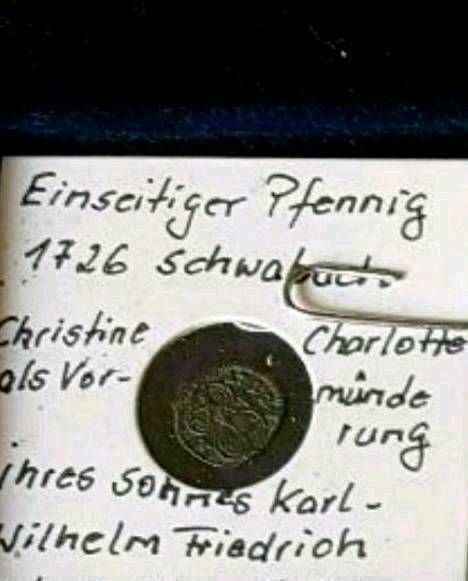 Einseitiger Pfennig  1726  schwabach sehr selten in Querfurt