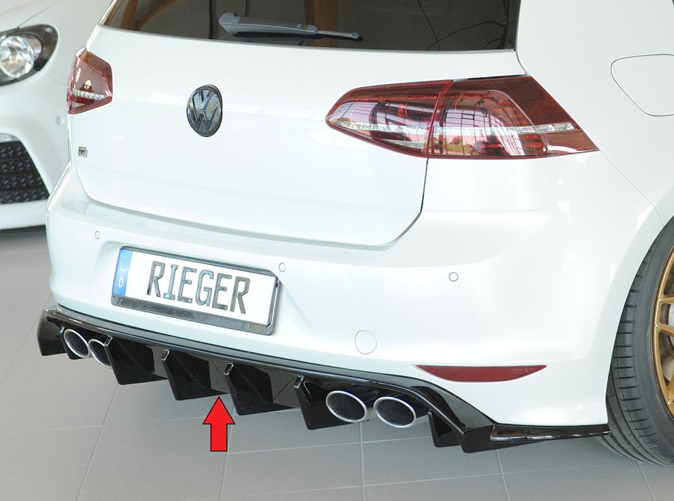 Rieger Heckeinsatz Diffusor VW Golf 7 R R-Line schwarz Glänzend in Bruchhausen-Vilsen