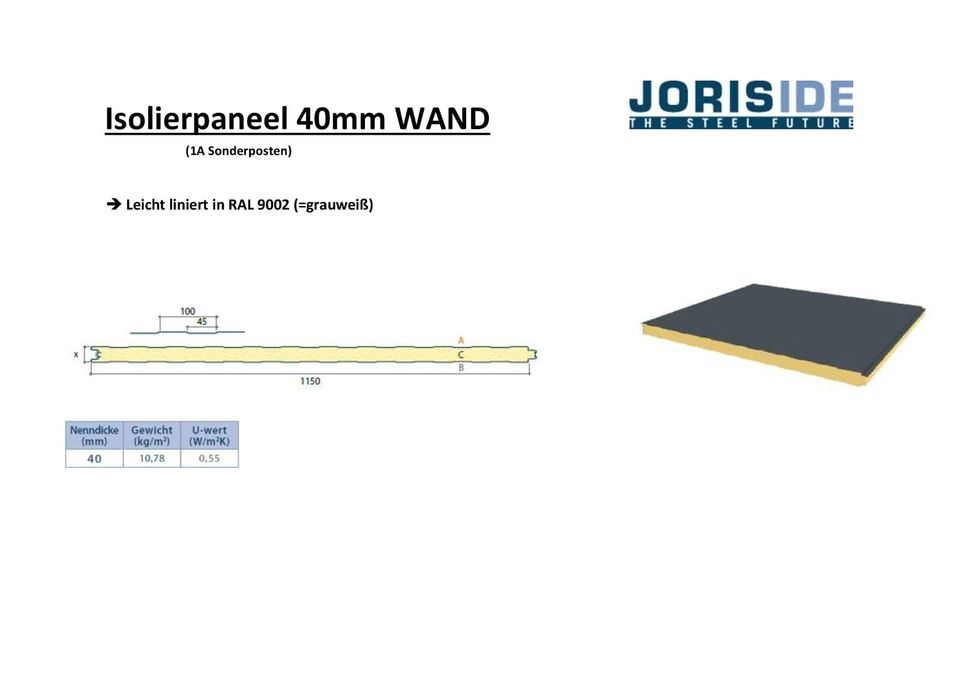 Sandwich Wand, Isolierte Paneele, Sandwich Elemente, 40mm Wall in Hildesheim