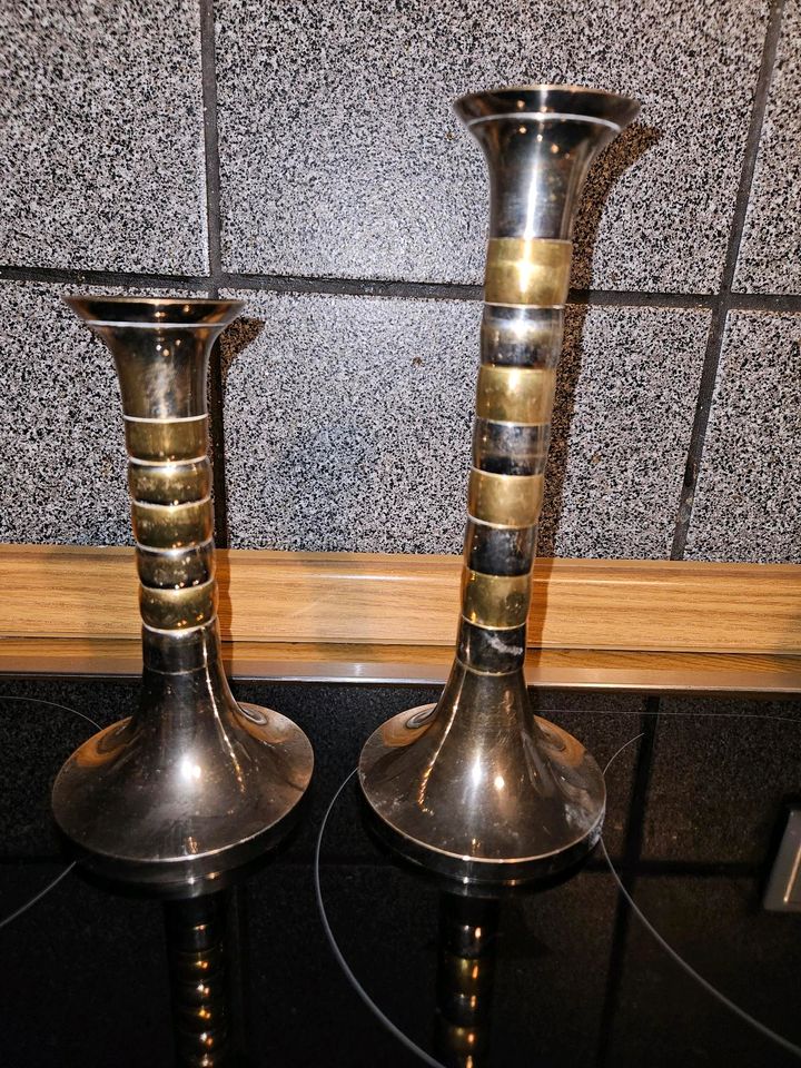 2 Kerzenständer Silber/Gold farbend in Wuppertal