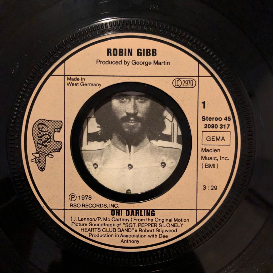 BEE GEES Oh Darling Robin Gibb She Leaving Home 7'' Single 1978 in München