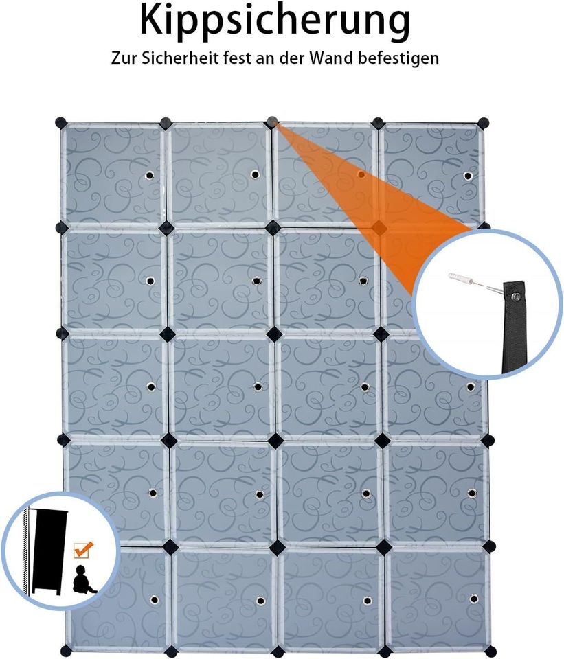 Kleiderschrank Würfelregal stapelbar Schrank 180cm Stufenregal in Weilburg