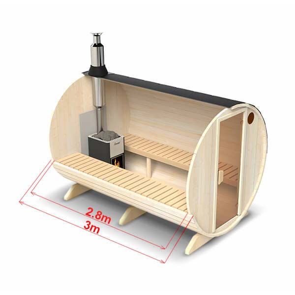 Moderne Panorama Fasssauna 3m Ø 2,2m m. Holzofen & Holzlasur uvm. in Gardelegen  