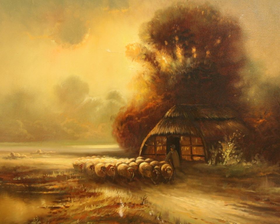 Gemälde signiert Backov Landschaft Holland Ölgemälde in Asperg