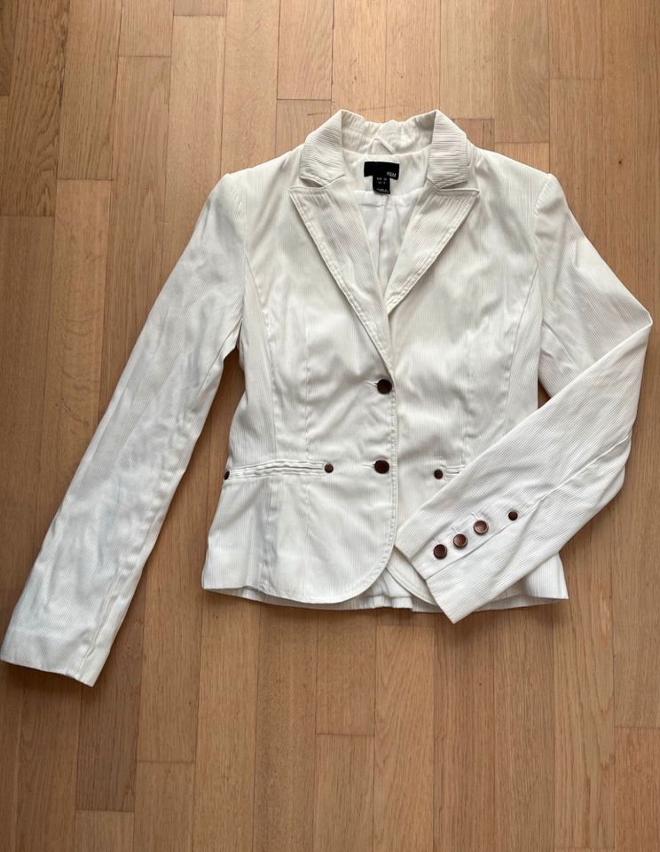 Damen Blazer Feinkord weiß H&M 38 S/M in Hamburg