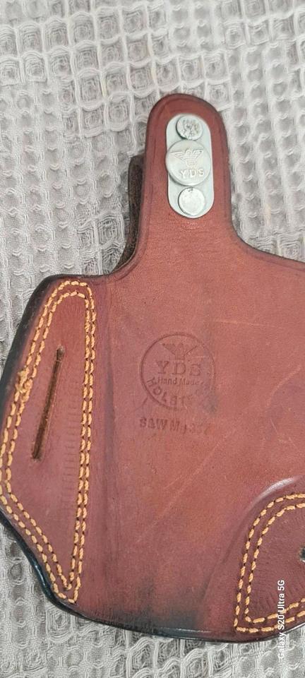 S&W Mg 357 Magnum Echtes Leder Combat Gürtelholster Hand Made in Bad Wimpfen