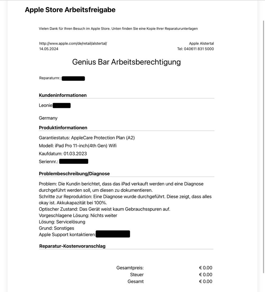 iPad Pro 11“, 4. Gen., WiFi (2022), 256 GB in Hamburg