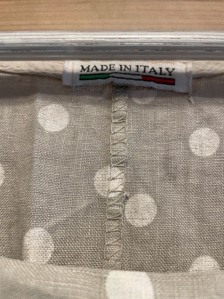 Kleid Linen Made in Italy gepunktet Beige grau XXL 46 in Bühl